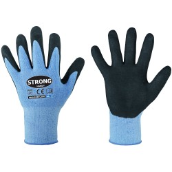 144 Paar PORTLAND STRONGHAND® Handschuhe aus Polyester und Elasthan mit Nitrilschaum, blau/schwarz, Kat 2