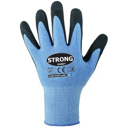 144 Paar PORTLAND STRONGHAND® Handschuhe aus Polyester und Elasthan mit Nitrilschaum, blau/schwarz, Kat 2