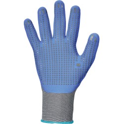 144 Paar BIG BEND STRONGHAND Handschuhe aus Polyamid/Nylon mit Nitrilschaum, grau/blau, Kategorie 2