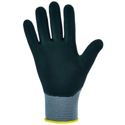 144 Paar OPTIMATE OPTI FLEX Handschuhe aus Polyamid und Elasthan mit Nitrilschaum-Beschichtung, grau/schwarz, Kat 2