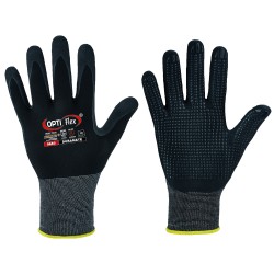 144 Paar DURAMATE OPTI FLEX Handschuhe aus Polyamid und Elasthan mit Nitrilschaum, schwarz/schwarz, Kategorie 2