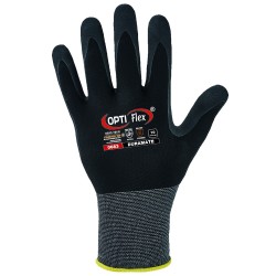 144 Paar DURAMATE OPTI FLEX Handschuhe aus Polyamid und Elasthan mit Nitrilschaum, schwarz/schwarz, Kategorie 2