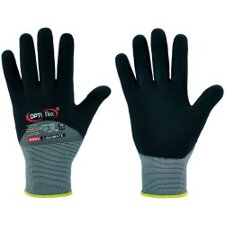 144 Paar LIQUIMATE OPTI FLEX®-Handschuhe aus Polyamid und Elasthan mit Nitrilschaumbeschichtung, grau/schwarz, Kat 2