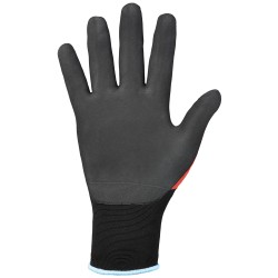 120 Paar PRECISOR STRONGHAND® Handschuhe aus Polyamid/Elasthan mit Nitrilschaum-Beschichtung, rot/schwarz, Kat 2