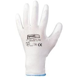 240 Paar Goodjob® Grip-Handschuhe aus Polyester/PU in Weiss, Kategorie 2