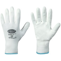 240 Paar Stronghand® Classic Beijing Handschuhe aus Polyamid (Nylon) mit PU-Beschichtung in Weiss, Kat 2