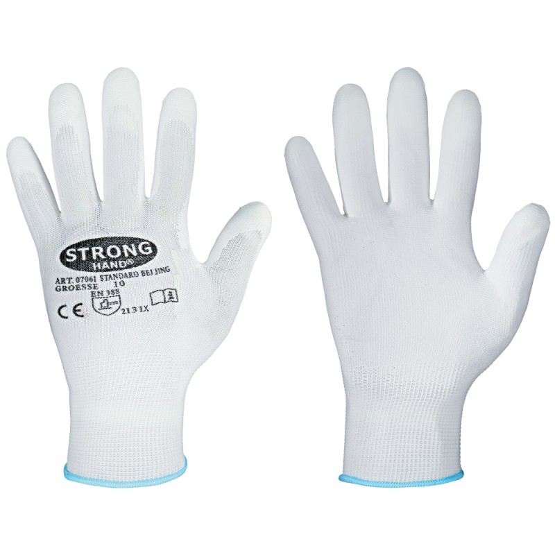 240 Paar Stronghand Standard Handschuhe aus Polyamid und Polyester, weiss, Kategorie 2