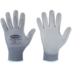 240 Paar Stronghand® Handschuhe aus Polyamid und Polyester mit PU-Beschichtung, grau, Kategorie 2
