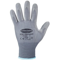 240 Paar Stronghand® Handschuhe aus Polyamid und Polyester mit PU-Beschichtung, grau, Kategorie 2