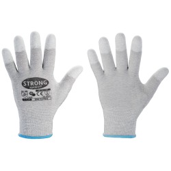 120 Paar YUMEN STRONGHAND® ESD-Handschuhe aus Polyamid (Nylon) in Grau/Weiss, Kategorie 2
