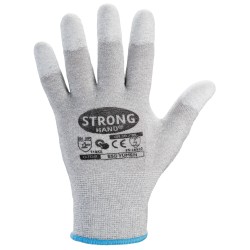 120 Paar YUMEN STRONGHAND® ESD-Handschuhe aus Polyamid (Nylon) in Grau/Weiss, Kategorie 2