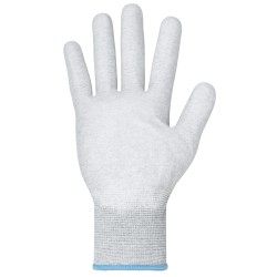 120 Paar BEIJING STRONGHAND® ESD-Handschuhe aus Polyamid (Nylon) mit PU-Beschichtung in Grau/Weiss, CAT 2
