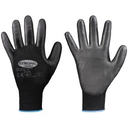240 Paar LINGBI STRONGHAND® Handschuhe aus Polyamid (Nylon) mit PU-Beschichtung in Schwarz, Kat 2