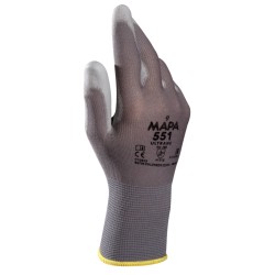 100 Paar ULTRANE 551 MAPA® Handschuhe aus Polyamid (Nylon) mit PU-Beschichtung in Grau, Kategorie 2