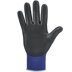 120 Paar YANTA OPTI FLEX® Handschuhe aus Polyamid (Nylon) mit PU-Beschichtung, dunkelblau/schwarz, Kat 2