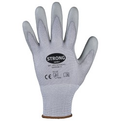 60 Paar KUNMING STRONGHAND® Handschuhe mit Schnittschutz Level B, 18 g, PU-Beschichtung, grau, Kat 2