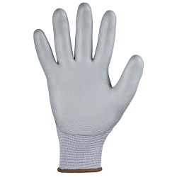 60 Paar KUNMING STRONGHAND® Handschuhe mit Schnittschutz Level B, 18 g, PU-Beschichtung, grau, Kat 2
