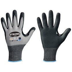 60 Paar Nanning Stronghand® Schnittschutzhandschuhe mit Touchscreen-Funktion, Nitril/PU, grau/schwarz, Kat 2