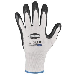 120 Paar PUYANG STRONGHAND® Handschuhe mit Schnittschutz Level D, Nitril, weiss/schwarz, Kat 2
