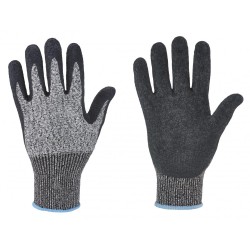 60 Paar DAYTON STRONGHAND® Handschuhe mit Level D Schnittschutz aus Latex in Grau/Schwarz, Kat 2