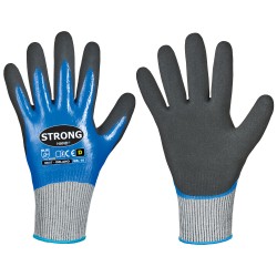 60 Paar DELANO STRONGHAND® Handschuhe, Nitril/Nitril, Blau/Schwarz, Level D, Schnittschutz, Kat 2