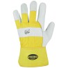60 Paar Eisbär Stronghand® Lederhandschuhe aus Rind-Vollleder in Natur/Gelb, Kategorie 2