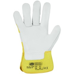 60 Paar Eisbär Stronghand® Lederhandschuhe aus Rind-Vollleder in Natur/Gelb, Kategorie 2