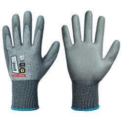 60 Paar AKRON GOODJOB® Schnittschutz-Handschuhe aus PU in Grau, Level D, Kategorie 2