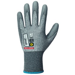 60 Paar AKRON GOODJOB® Schnittschutz-Handschuhe aus PU in Grau, Level D, Kategorie 2