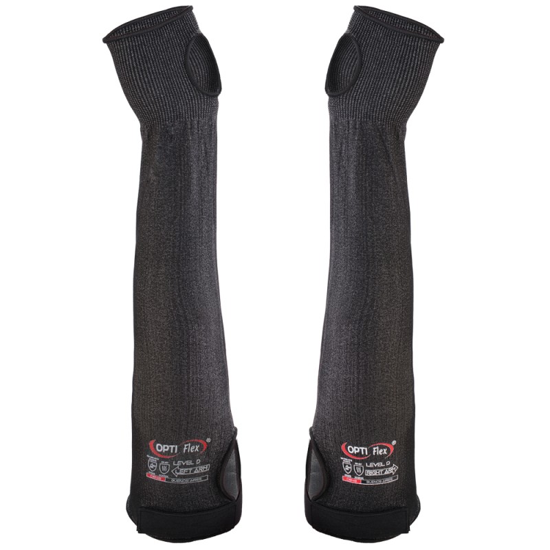 50 Paar BUENOS AIRES OPTIFLEX Armschoner, Schnitt- und Hitzeschutz, 45 cm, schwarz melange, Level D, Kat 2