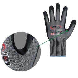 60 Paar FRESNO OPTI FLEX® Schnitt- und Hitzeschutzhandschuhe, nitrilbeschichtet, grau-schwarz, Level F, Kat 2,