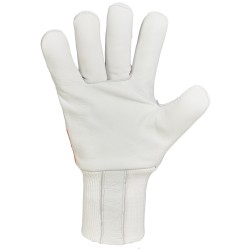 60 Paar AHORN STRONGHAND® Handschuhe aus Rind-Vollleder in natur-orange, CAT 2, robust und hochwertig