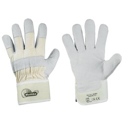 120 Paar MAMBA STRONGHAND® Handschuhe aus Rind-Spaltleder in Natur, Sicherheitsklasse CAT 2