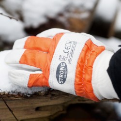 60 Paar AHORN STRONGHAND® Handschuhe aus Rind-Vollleder in natur-orange, CAT 2, robust und hochwertig