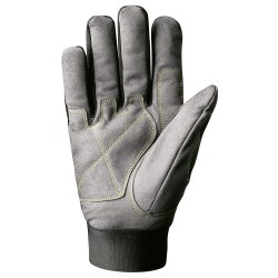 60 Paar Rigger Elysee Handschuhe aus Kunstleder und Elasthan, schwarz-grau, Kategorie 2
