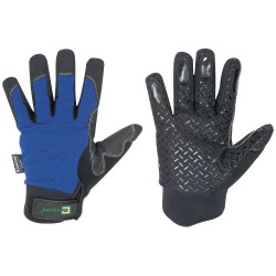 60 Paar ELYSEE® Handschuhe aus Kunstleder und Elasthan in Blau/Schwarz, Kategorie 2