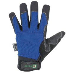 60 Paar ELYSEE® Handschuhe aus Kunstleder und Elasthan in Blau/Schwarz, Kategorie 2