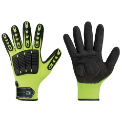 60 Paar ELYSEE® Schutz-Handschuhe, Nitril beschichtet, gelb mit Protektoren und Crotch Verstärkung, schwarz, Level B,