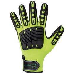 60 Paar ELYSEE® Schutz-Handschuhe, Nitril beschichtet, gelb mit Protektoren und Crotch Verstärkung, schwarz, Level B,