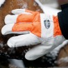 60 Paar AHORN STRONGHAND® Handschuhe aus Rind-Vollleder in natur-orange, CAT 2, robust und hochwertig