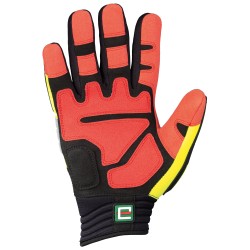 72 Paar SLATER ELYSEE Handschuhe aus Kunstleder und Elastan in gelb, schwarz und rot, Kategorie 2