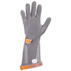1 Paar Stronghand Stechschutzhandschuhe aus Edelstahlgeflecht, schnitt-/stechsicher, 20 cm Stulpe,