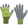 120 Paar Gardenflex Goodjob Handschuhe aus Polyester mit Latexbeschichtung in Grün/Grau, Kategorie 1