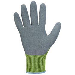 120 Paar Gardenflex Goodjob Handschuhe aus Polyester mit Latexbeschichtung in Grün/Grau, Kategorie 1