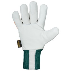 60 Paar STRONGHAND® Handschuhe aus Rind-Veloursleder in Natur/Orange, KWF-geprüft für optimale Sicherheit