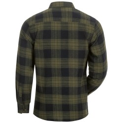 1 Hemd CRAFTLAND® Flanell kariert aus Webflanell in oliv/schwarz mit langen Ärmeln