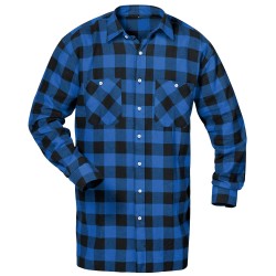 1 Hemd CRAFTLAND Flanellhemd 1/1 Arm Webflanell blau/schwarz kariert, 105 cm