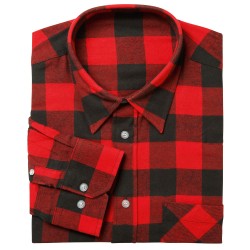 1 Hemd CRAFTLAND® Flanellhemd mit 1/1 Arm aus Webflanell in rot/schwarz kariert, 105 cm lang