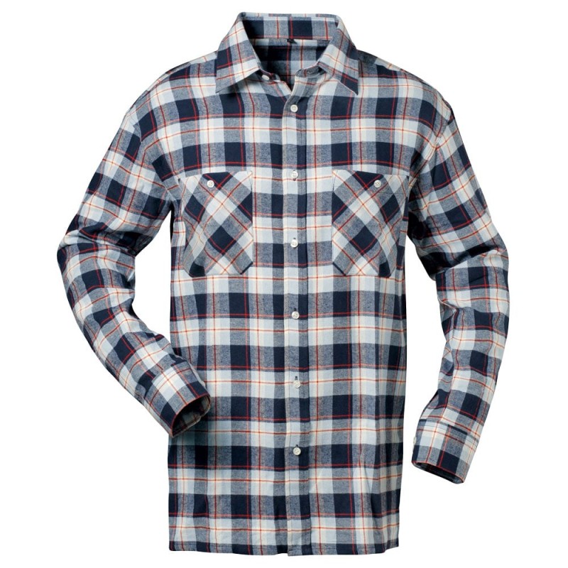 1 Hemd CRAFTLAND® Flanell kariert aus Webflanell in Marine, Hellblau und Rot, 105 cm lang