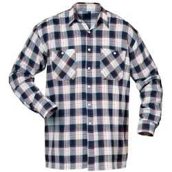 1 Hemd CRAFTLAND® Flanell kariert aus Webflanell in Marine/hellblau/rot, 1/1 Arm, 85 cm